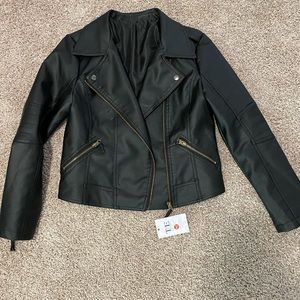 Faux Black Leather Jacket